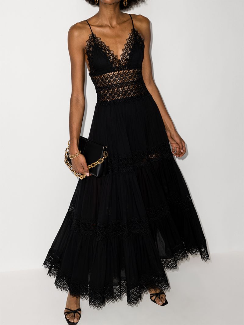 Cindy Lace Trim Maxi Dress