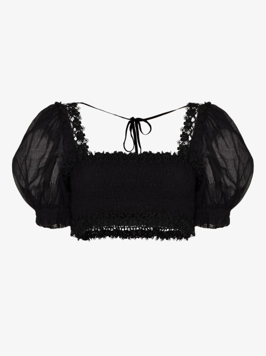 Judy Shirred Crop Top