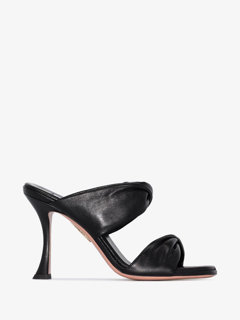 Black Twist 95 Leather Sandals