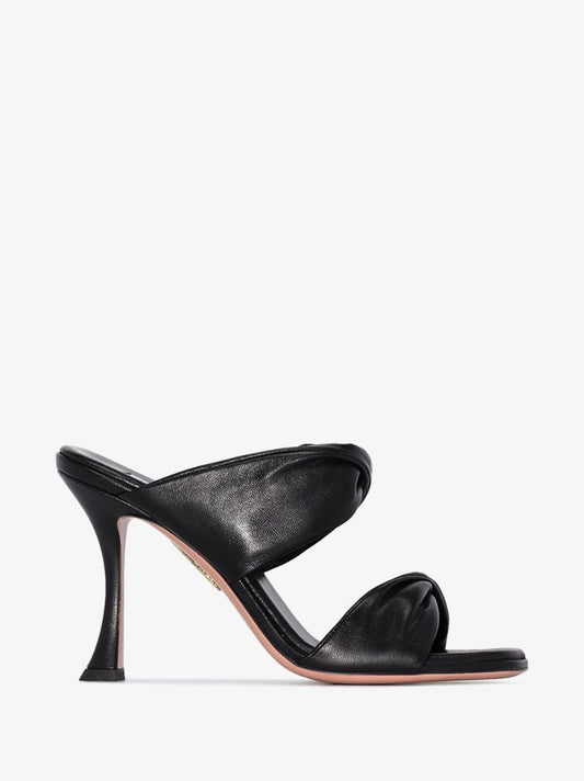 Black Twist 95 Leather Sandals