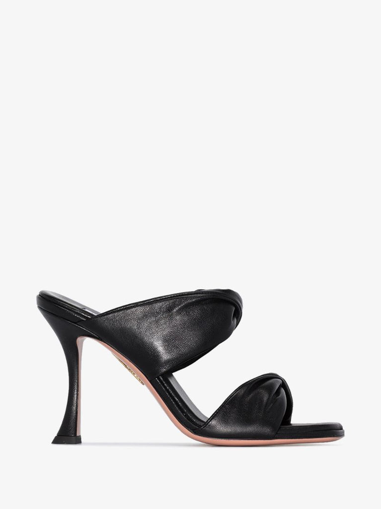 Black Twist 95 Leather Sandals
