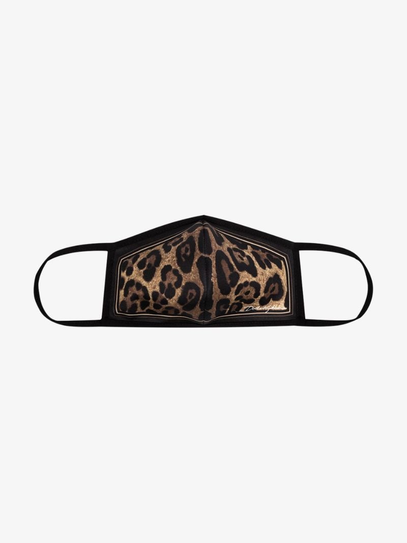 Brown Leopard Print Face Mask