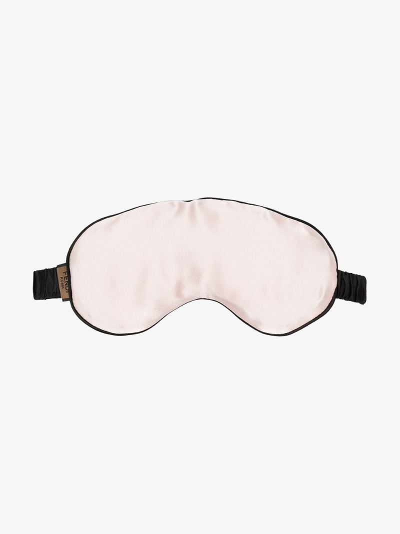 Pink and Black Padded Silk Eye Mask