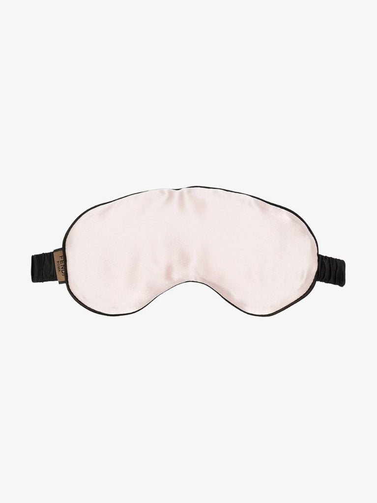 Pink and Black Padded Silk Eye Mask