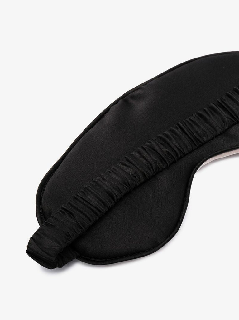 Pink and Black Padded Silk Eye Mask