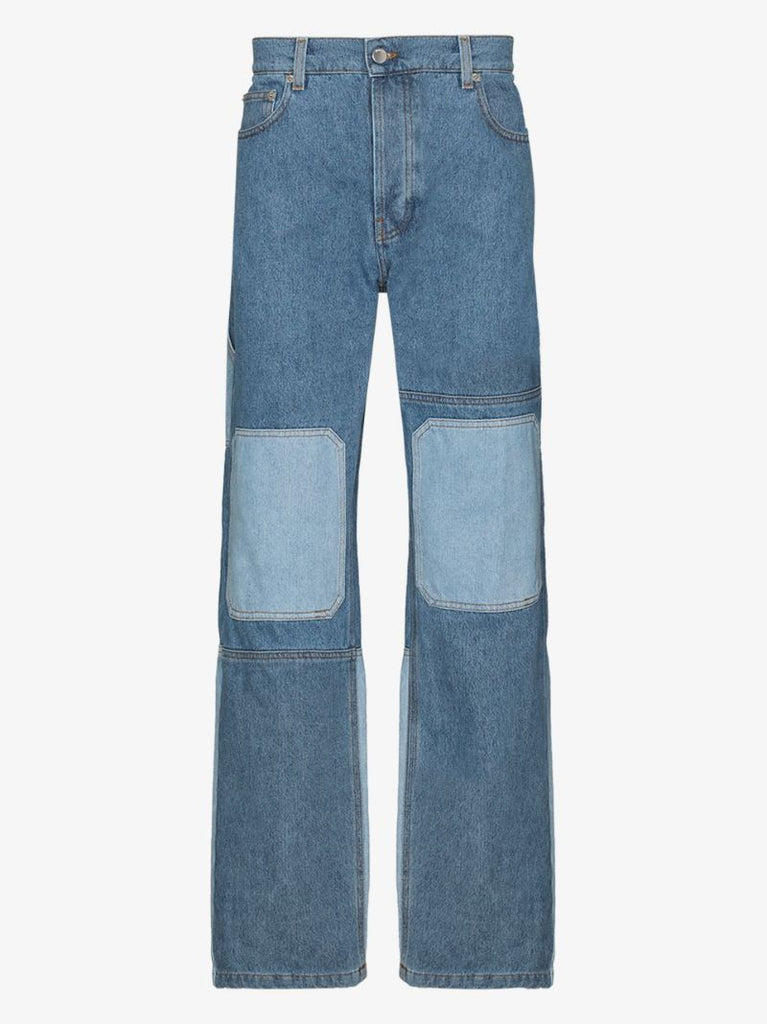 Patchwork Straight Leg Jeans