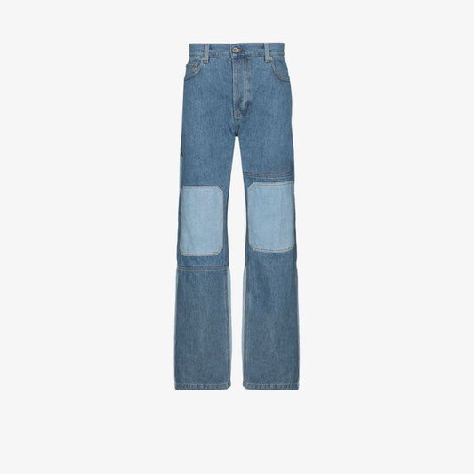 Patchwork Straight Leg Jeans