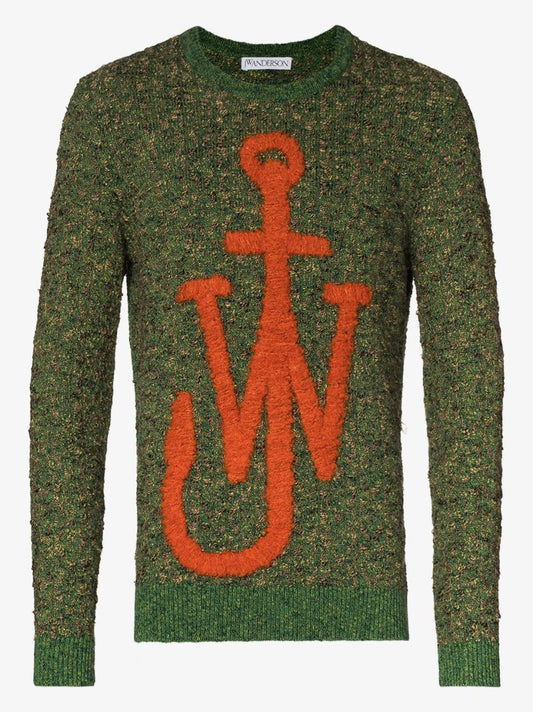 Anchor Logo Textured Knit Sweater