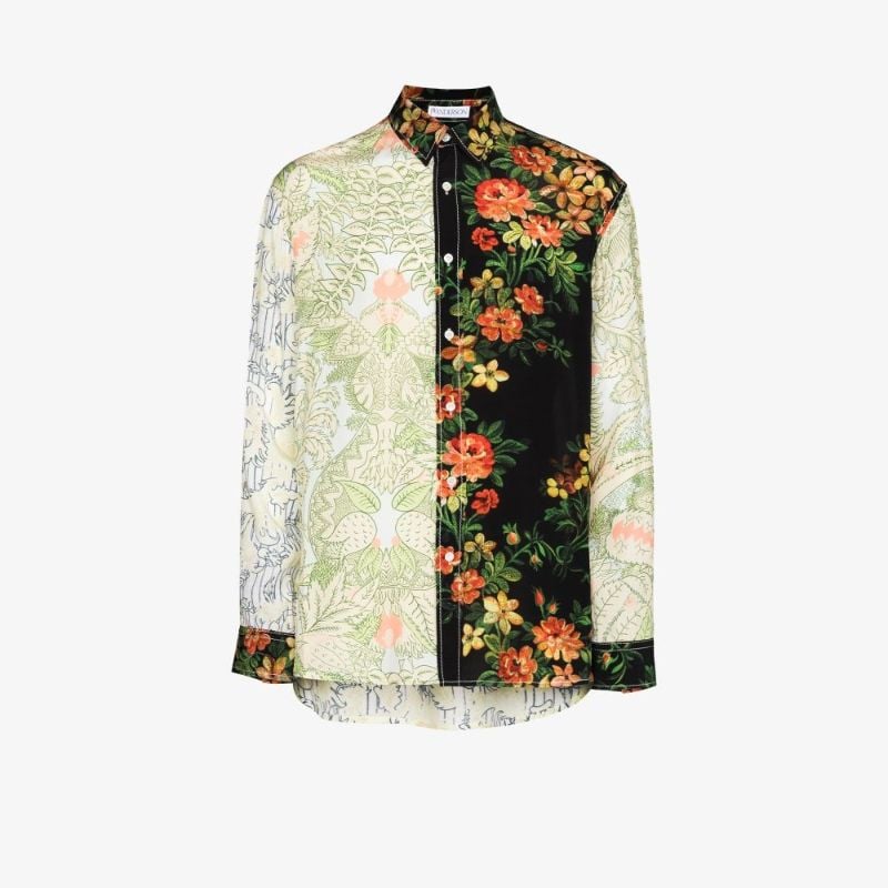 Panelled Floral-print Shirt