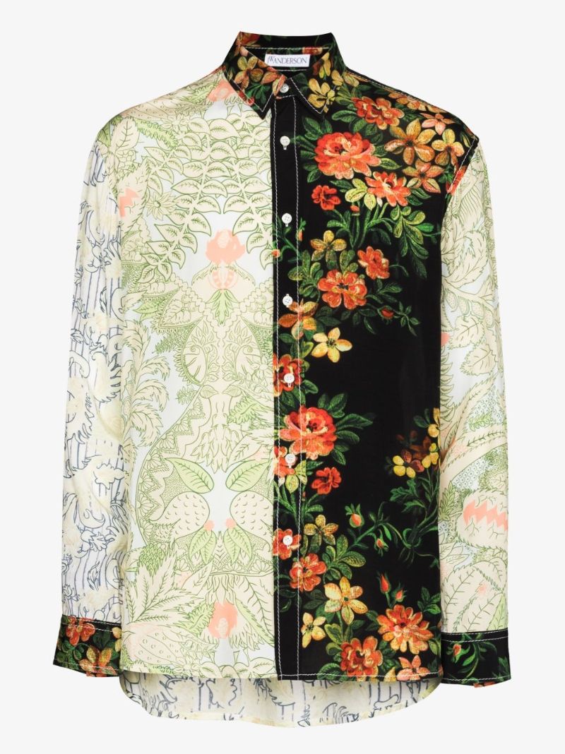 Panelled Floral-print Shirt