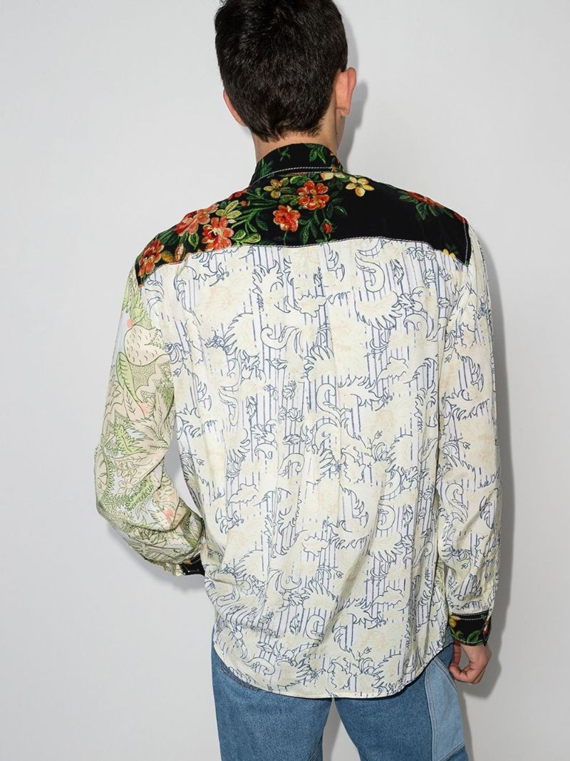 Panelled Floral-print Shirt