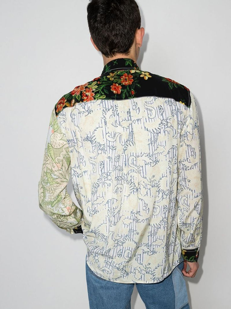 Panelled Floral-print Shirt