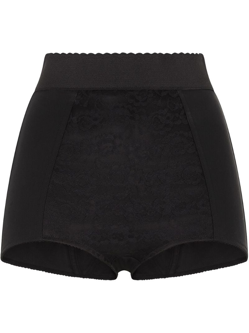 Black Scalloped Waistband Shorts
