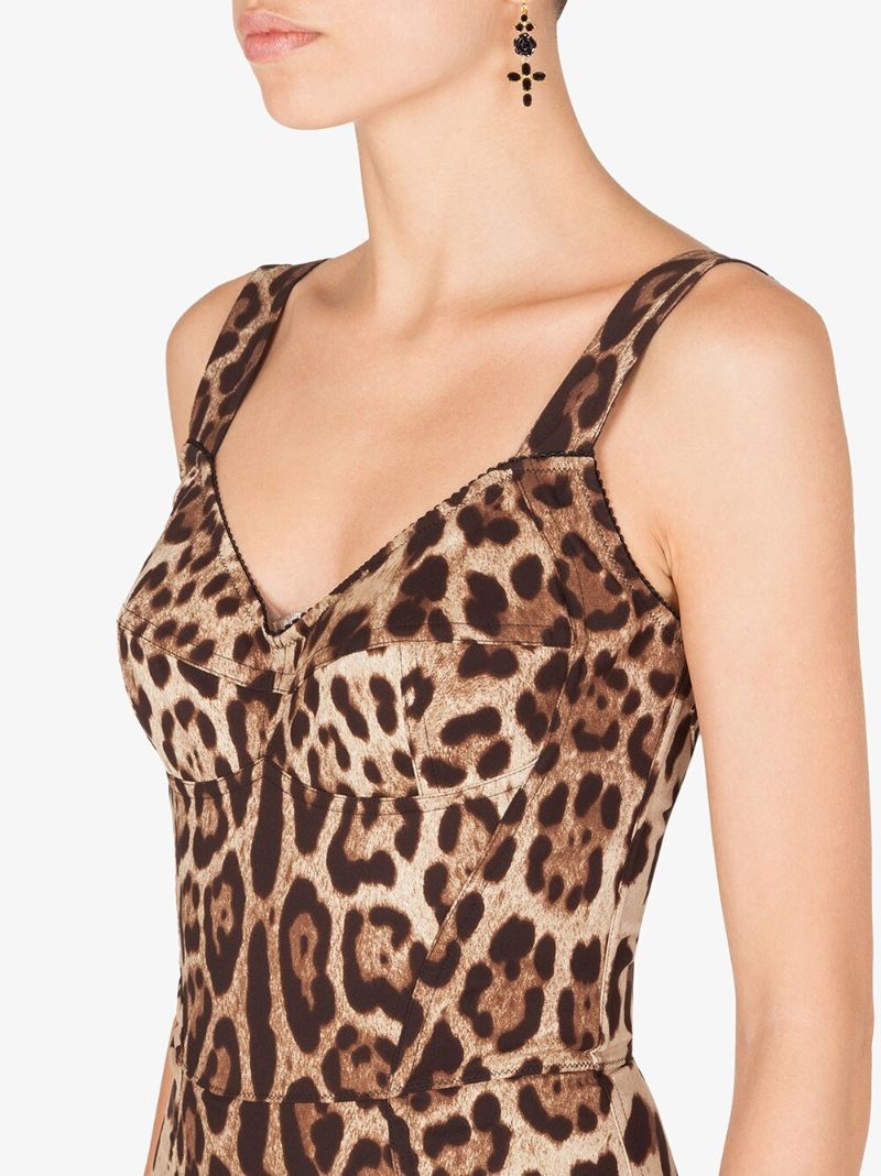 Brown Leopard Print Bodysuit