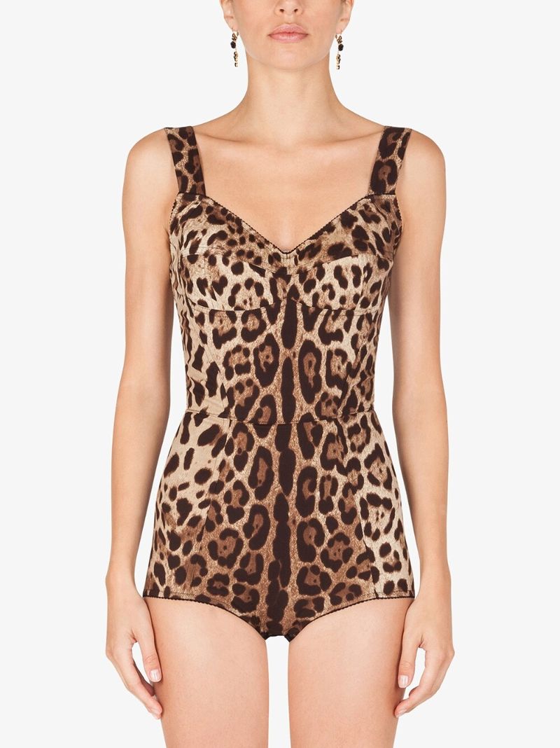Brown Leopard Print Bodysuit