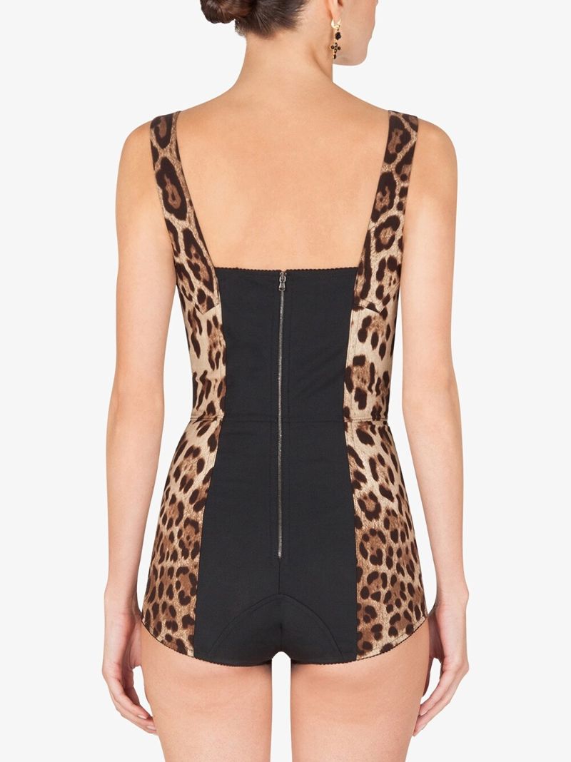 Brown Leopard Print Bodysuit