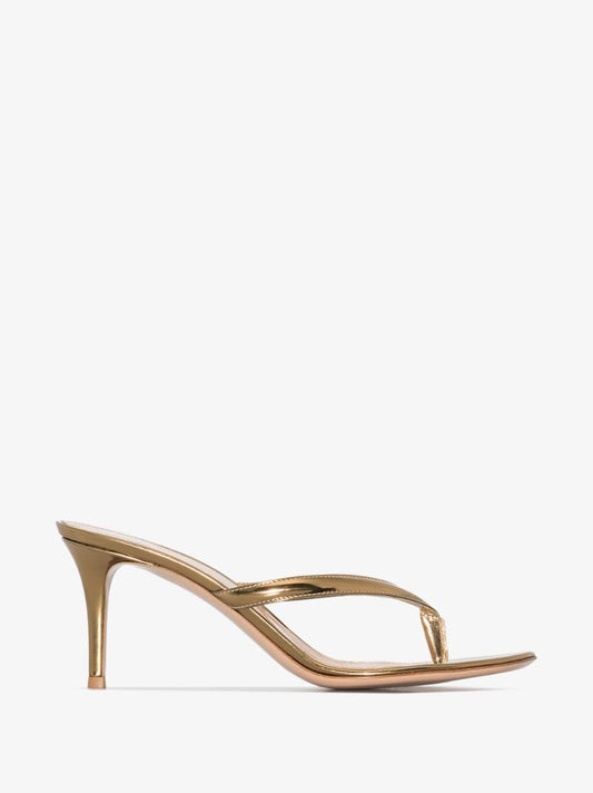 Gold Tone Calypso 70 Leather Sandals