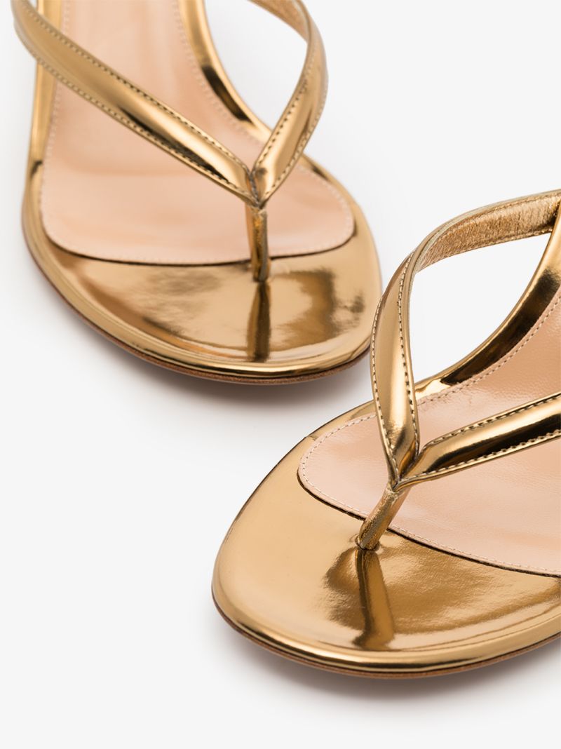 Gold Tone Calypso 70 Leather Sandals