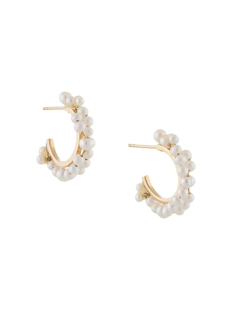 Gold Vermeil Stratus Pearl Hoop Earrings