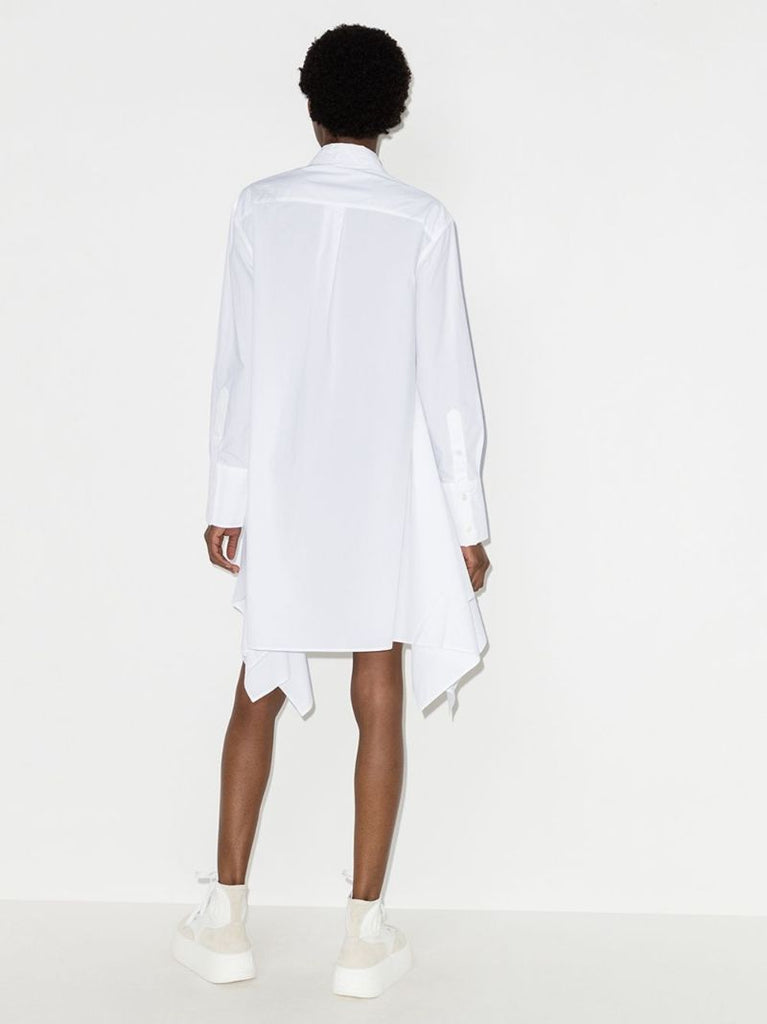 Asymmetric-hem Bib Shirtdress