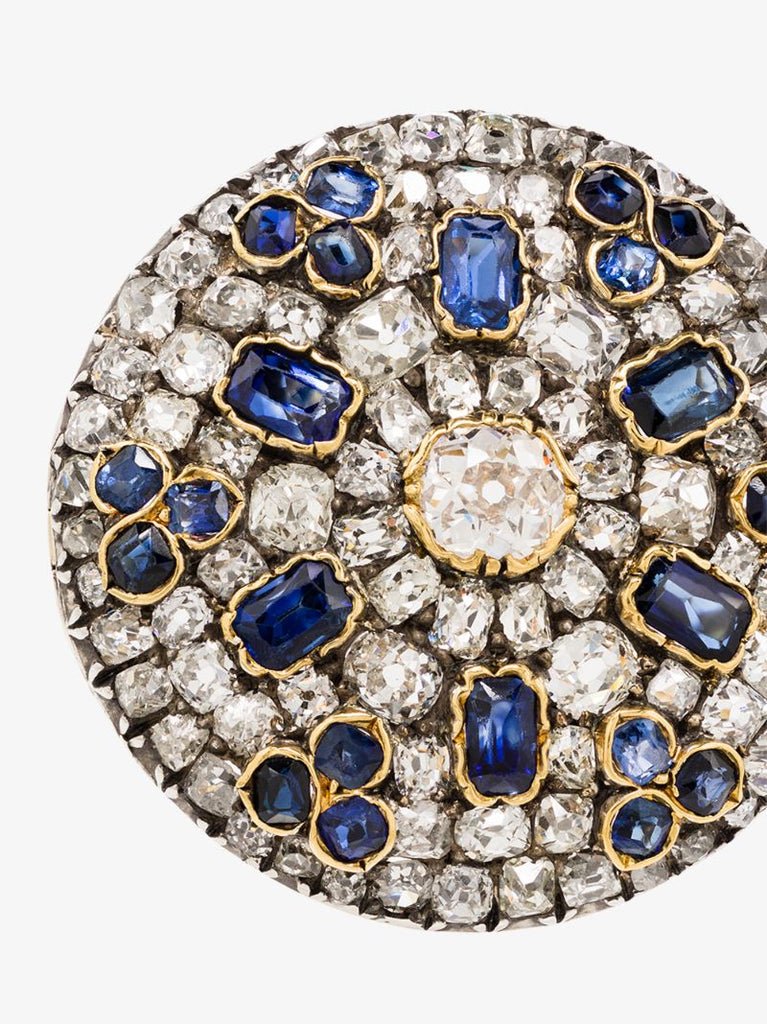 9k Yellow Gold Diamond Sapphire Ring