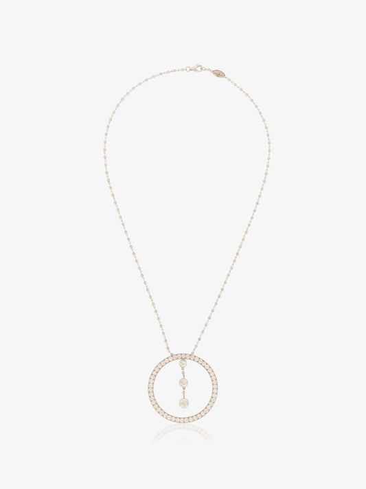 18k White Gold Old European Diamond Necklace