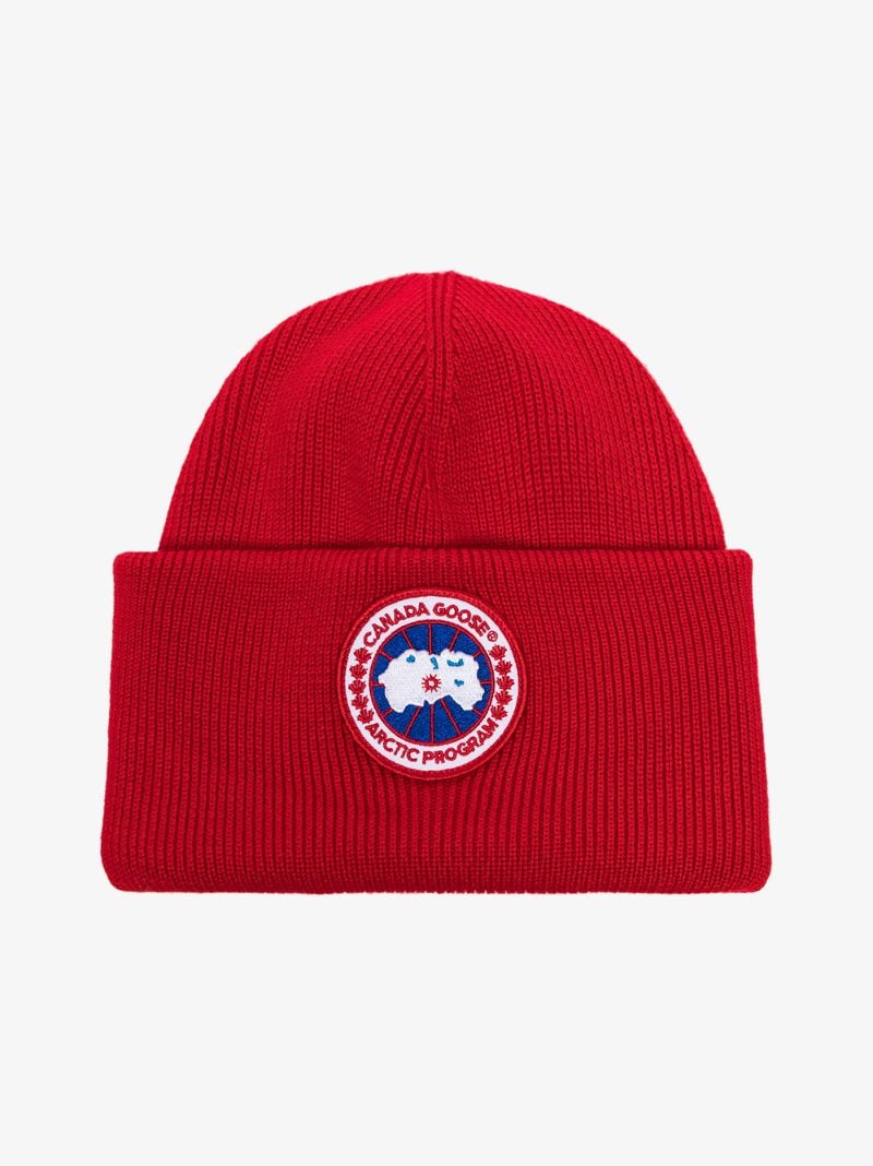 Red Arctic Disc Wool Beanie Hat