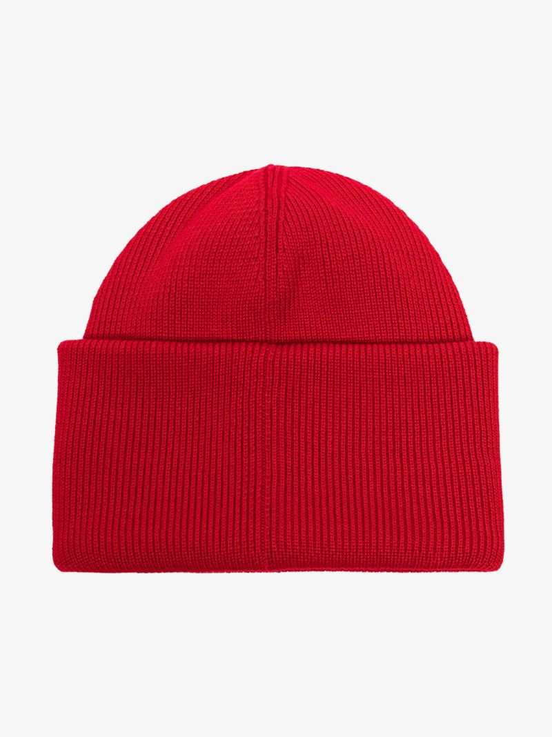 Red Arctic Disc Wool Beanie Hat