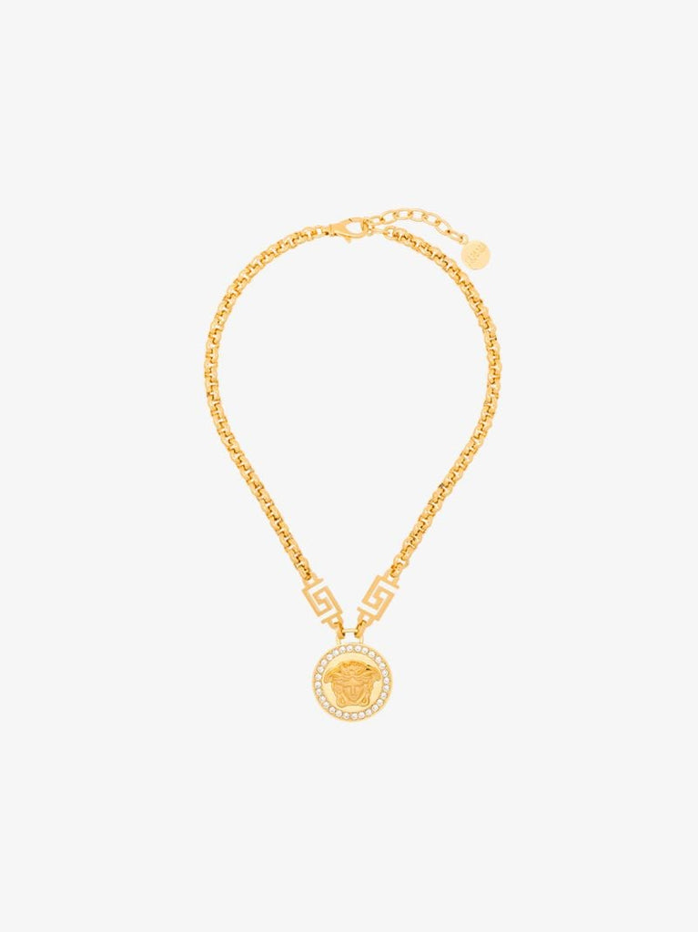 Gold-tone Icon Medusa Crystal Necklace