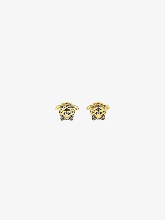Gold Tone Medusa Stud Earrings