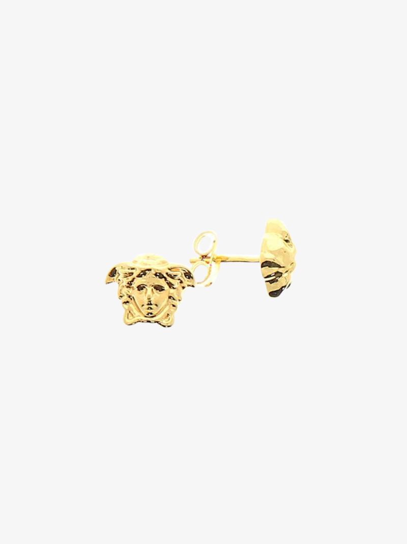 Gold Tone Medusa Stud Earrings