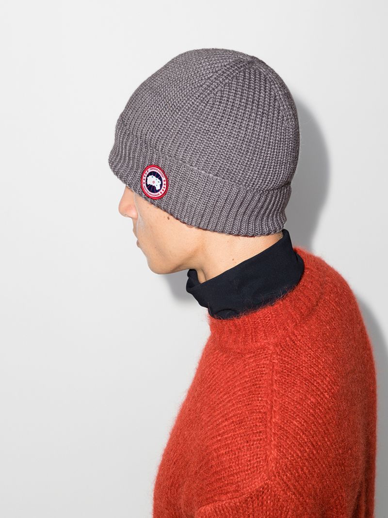 Grey Arctic Disc Wool Beanie Hat