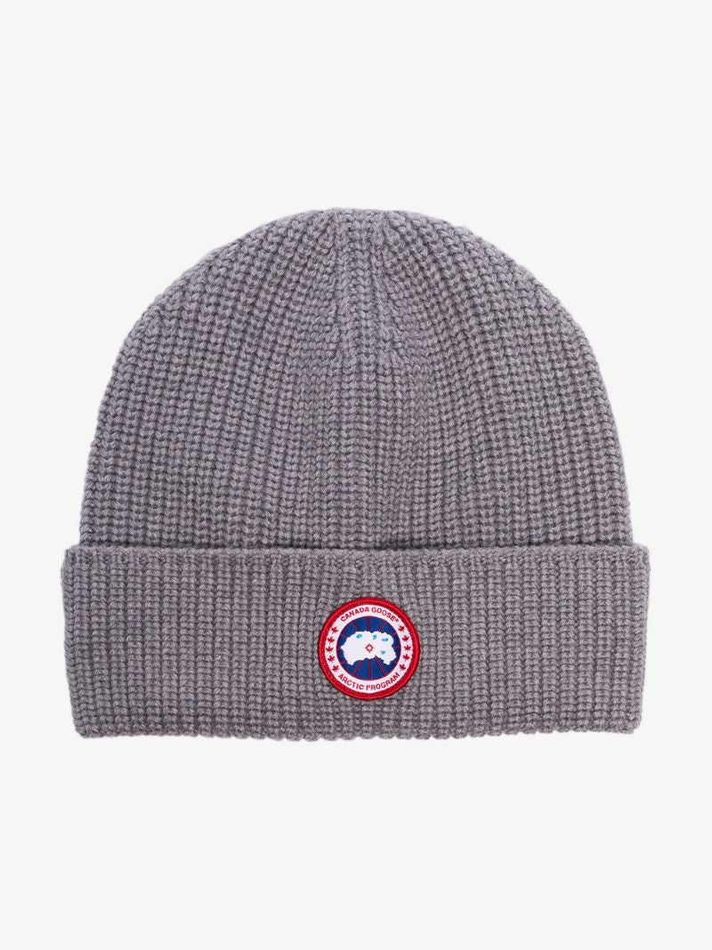 Grey Arctic Disc Wool Beanie Hat