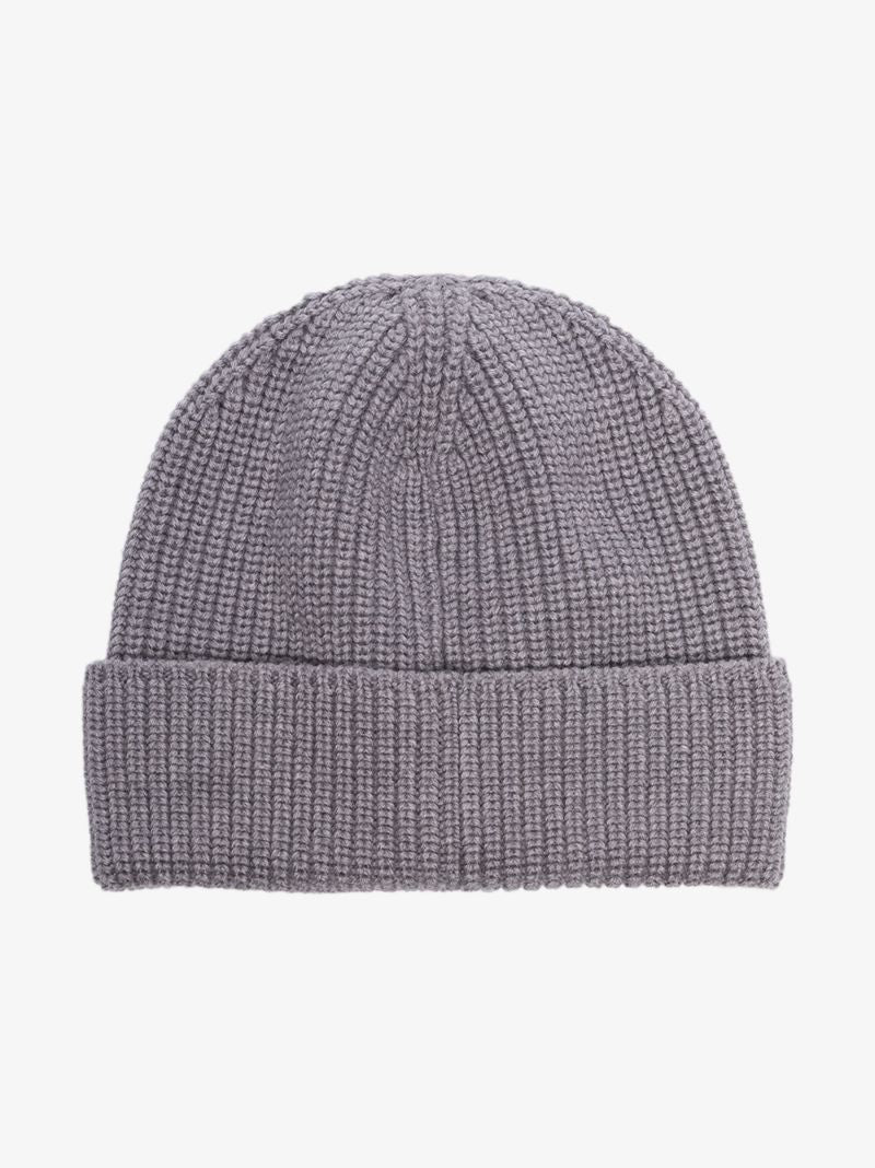 Grey Arctic Disc Wool Beanie Hat