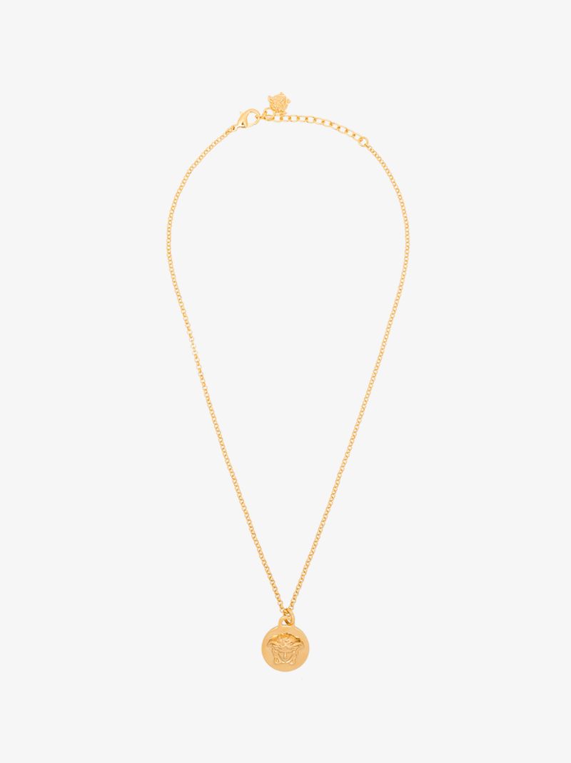 Gold Tone Medusa Pendant Necklace