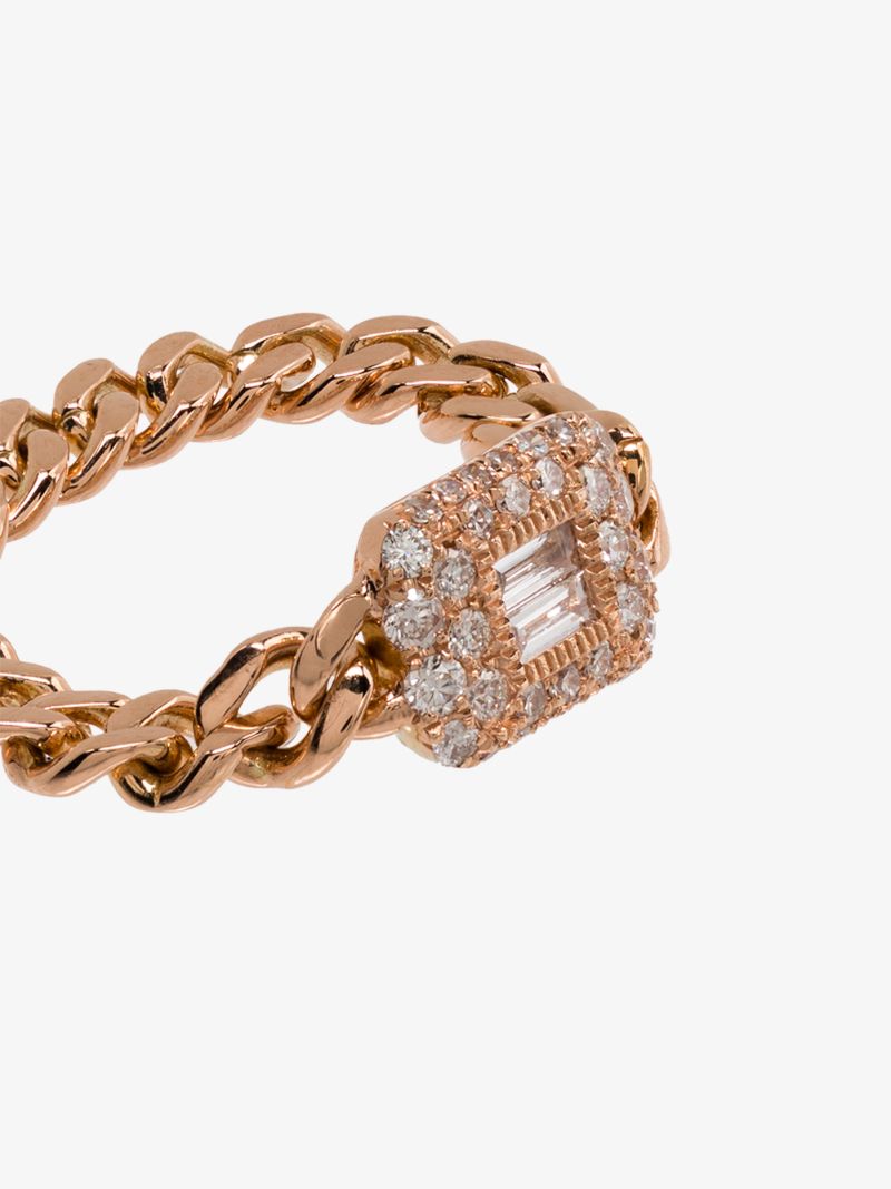 18k Rose Gold Baby Link Diamond Ring