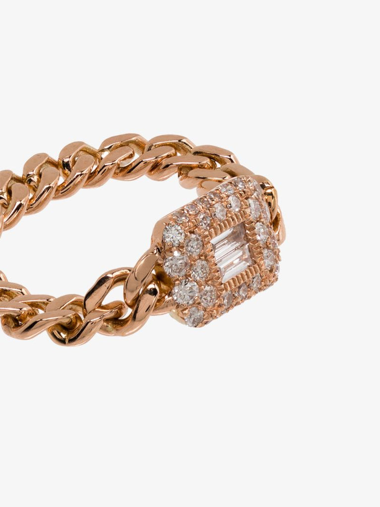 18k Rose Gold Baby Link Diamond Ring