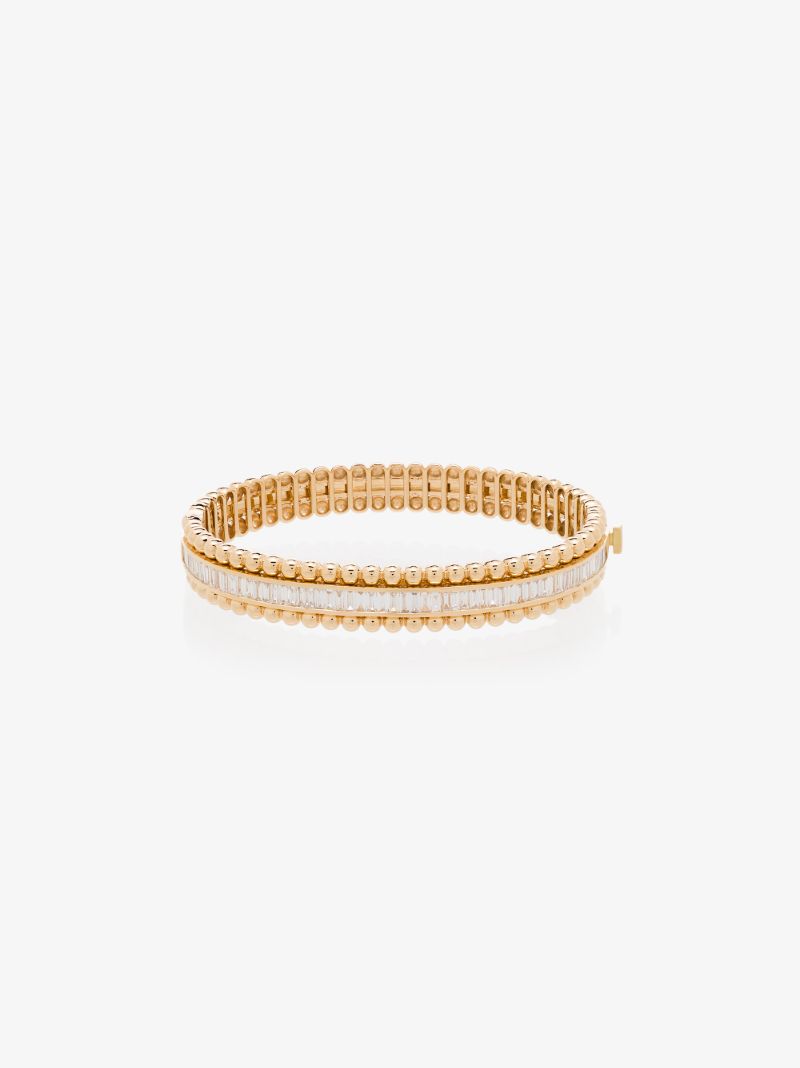 18k Yellow Gold Ball Stretch Diamond Bracelet