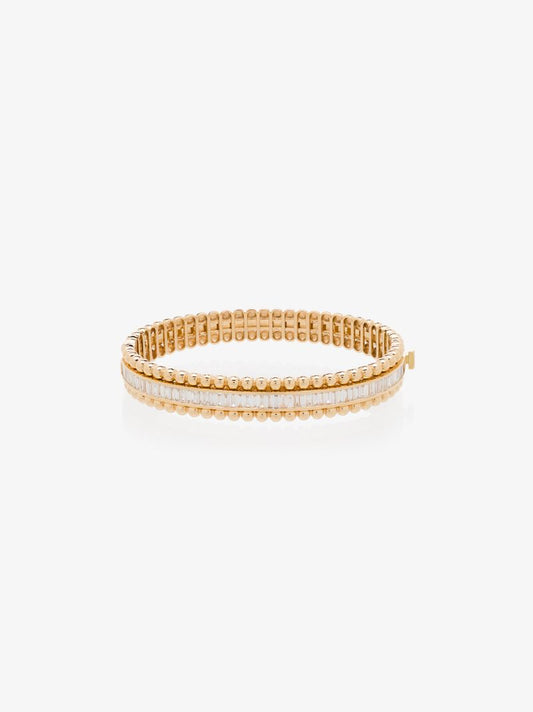 18k Yellow Gold Ball Stretch Diamond Bracelet