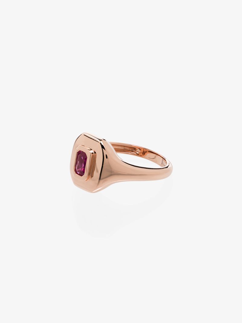 18kt Rose Gold Baguette Pinky Ring