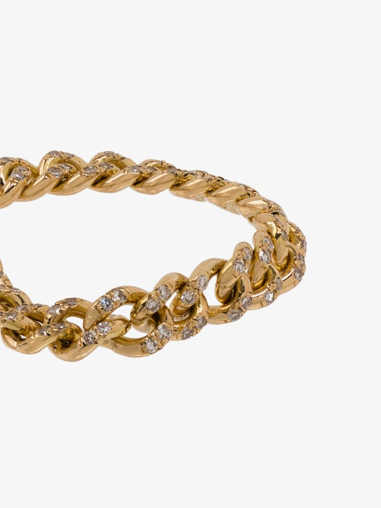 18k Yellow Gold Baby Link Diamond Ring