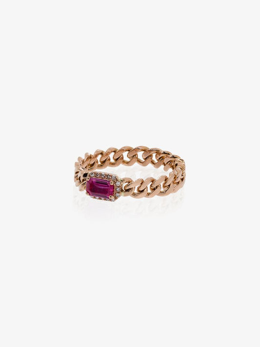 18kt Rose Gold Ruby Diamond Ring