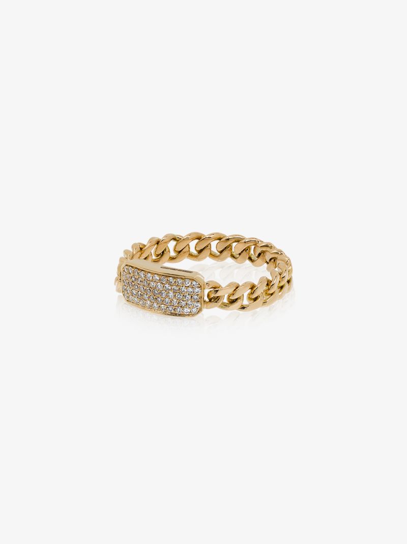 18kt Yellow Gold Chain-link Diamond Ring
