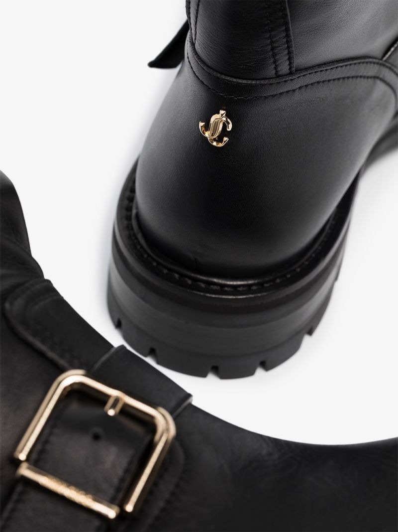 Black Youth Ii Leather Biker Boots
