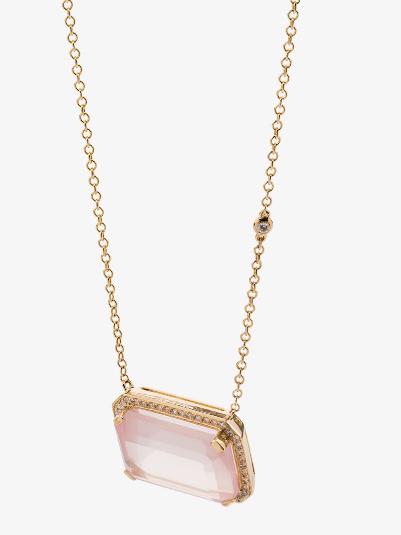 18k Yellow Gold Crystal Diamond Necklace