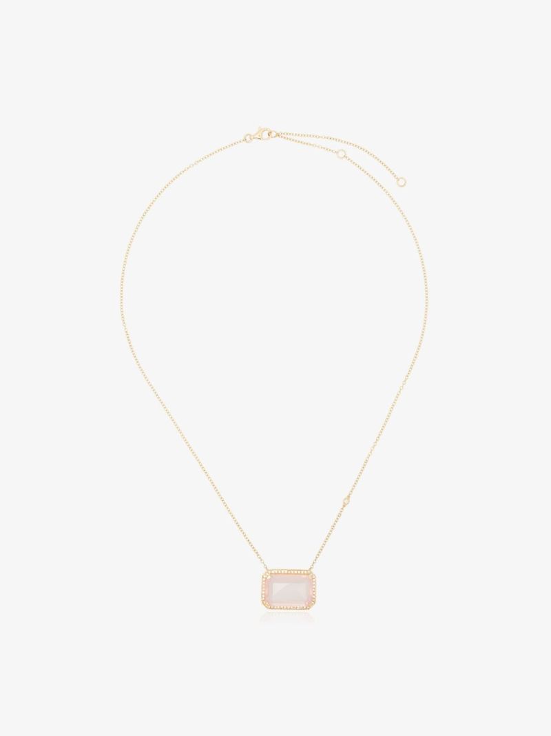 18k Yellow Gold Crystal Diamond Necklace