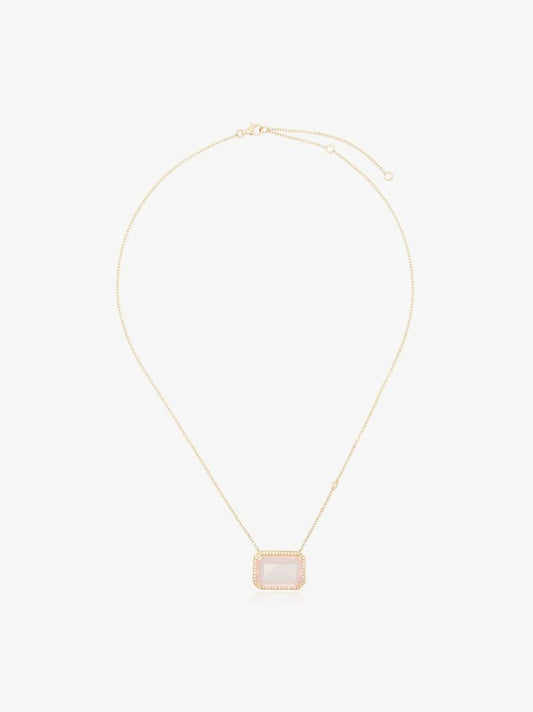 18k Yellow Gold Crystal Diamond Necklace