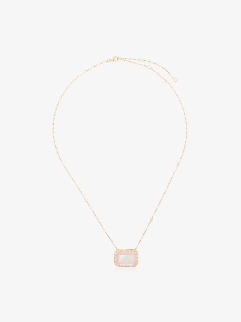 18k Yellow Gold Crystal Diamond Necklace