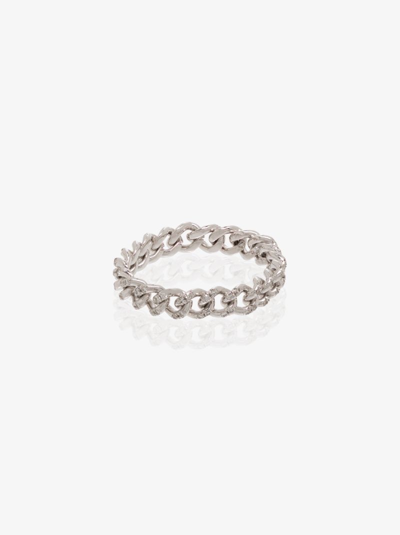 18k White Gold Baby Link Diamond Ring