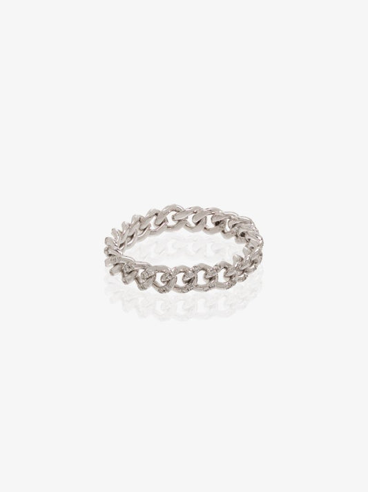 18k White Gold Baby Link Diamond Ring